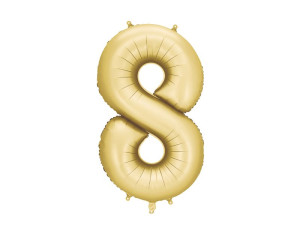 balon 100cm(39") cyfra "8" satynowy złoty