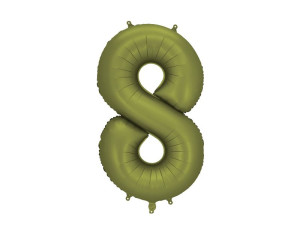 balon 100cm(39") cyfra "8" satynowy oliwkowy