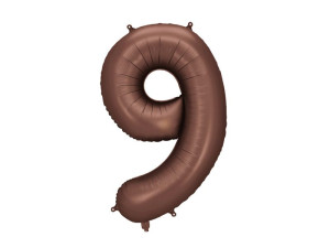 balon 100cm(39") cyfra "9" satynowy mocca