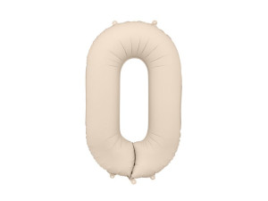 balon 100cm(39") cyfra "0" matowy beżowy
