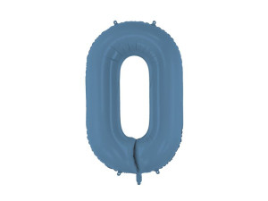 balon 100cm(39") cyfra "0" matowy granatowy