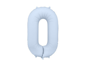 balon 100cm(39") cyfra "0" matowy niebieski