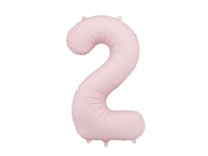balon 100cm(39") cyfra "2" matowy jasnoróżowy