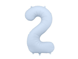 balon 100cm(39") cyfra "2" matowy niebieski