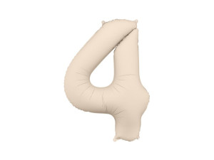 balon 100cm(39") cyfra "4" matowy beżowy