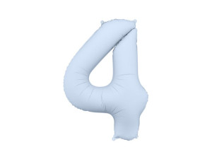 balon 100cm(39") cyfra "4" matowy niebieski