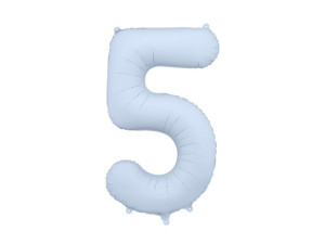 balon 100cm(39") cyfra "5" matowy niebieski