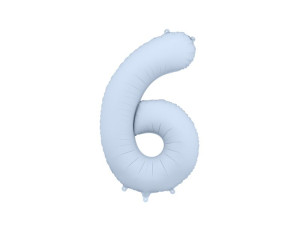 balon 100cm(39") cyfra "6" matowy niebieski