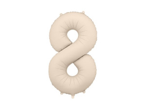 balon 100cm(39") cyfra "8" matowy beżowy