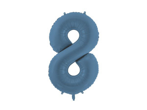 balon 100cm(39") cyfra "8" matowy granatowy