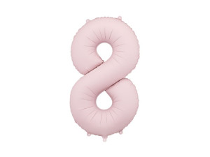 balon 100cm(39") cyfra "8" matowy jansoróżowa