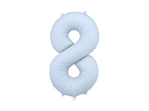 balon 100cm(39") cyfra "8" matowy niebieska