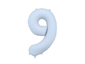balon 100cm(39") cyfra "9" matowy niebieski