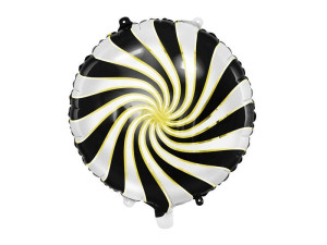 balon foliowy pastylka cukierek szer:45cm czarno-b
