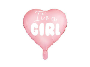 balon foliowy Serce - It's a girl szer:45cm róż
