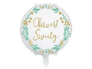 balon foliowy pastylka Chrzest Święty szer:45cm