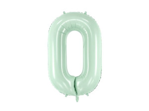 balon 86cm(34") cyfra "0" błyszczący zielony