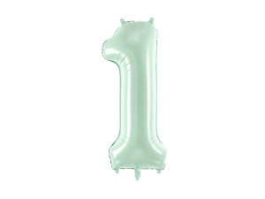 balon 86cm(34") cyfra "1" błyszczący zielony