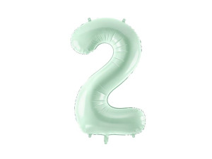 balon 86cm(34") cyfra "2" błyszczący zielony