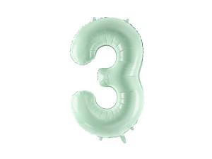 balon 86cm(34") cyfra "3" błyszczący zielony