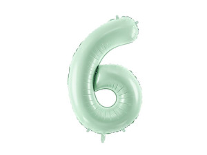 balon 86cm(34") cyfra "6" błyszczący zielony