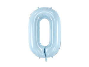balon 86cm(34") cyfra "0" pastelowy niebieski