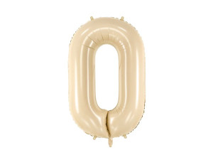 balon 86cm(34") cyfra "0" pastelowy jasny beż