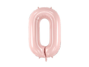 balon 86cm(34") cyfra "0" pastelowy różowy
