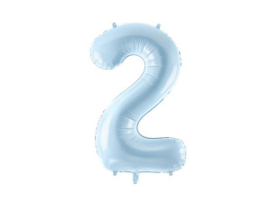 balon 86cm(34") cyfra "2" pastelowy niebieski
