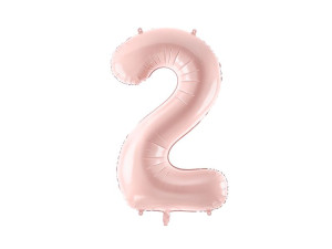 balon 86cm(34") cyfra "2" pastelowy różowy
