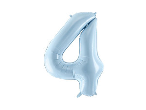 balon 86cm(34") cyfra "4" pastelowy niebieski