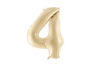 balon 86cm(34") cyfra "4" pastelowy jasny beż