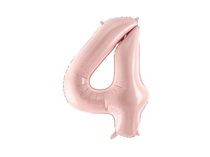 balon 86cm(34") cyfra "4" pastelowy różowy