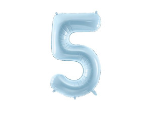 balon 86cm(34") cyfra "5" pastelowy niebieski