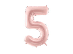 balon 86cm(34") cyfra "5" pastelowy różowy