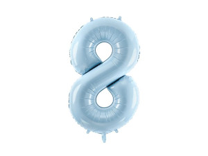 balon 86cm(34") cyfra "8" pastelowy niebieski