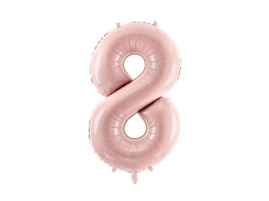 balon 86cm(34") cyfra "8" pastelowy różowy