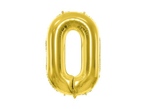 balon 86cm(34") cyfra "0" błyszczący złoty