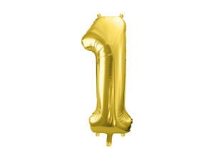 balon 86cm(34") cyfra "1" błyszczący złoty