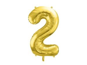 balon 86cm(34") cyfra "2" błyszczący złoty