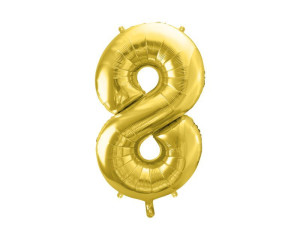 balon 86cm(34") cyfra "8" błyszczący złoty