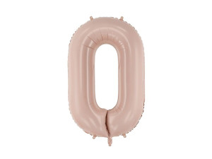 balon 86cm(34") cyfra "0" matowy ciemny beż