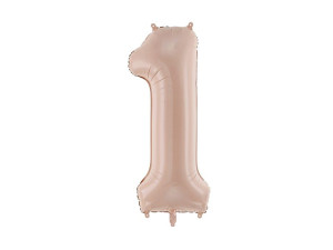 balon 86cm(34") cyfra "1" matowy ciemny beż