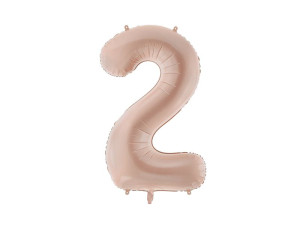 balon 86cm(34") cyfra "2" matowy ciemny beż
