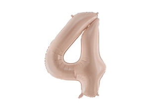 balon 86cm(34") cyfra "4" matowy ciemny beż