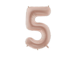 balon 86cm(34") cyfra "5" matowy ciemny beż