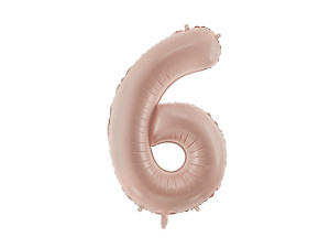 balon 86cm(34") cyfra "6" matowy ciemny beż
