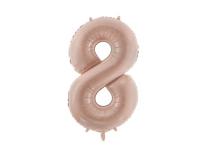 balon 86cm(34") cyfra "8" matowy ciemny beż