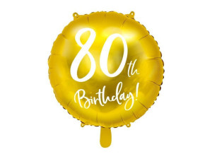 balon foliowy pastylka szer:45cm 80th Birthday