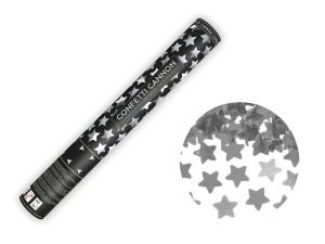 Tuba z gwiazdkami, srebrny, 40cm